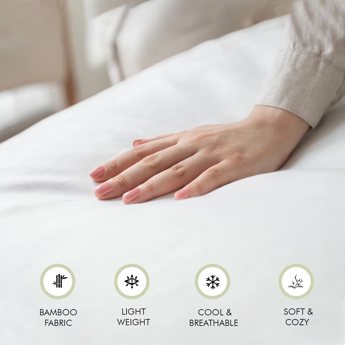 100% Organic Bamboo Pillow Cases Pack of 6 King W273