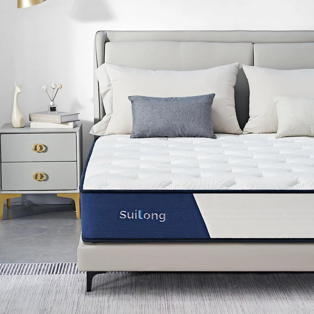 Queen Size 10 Inch Memory Foam Innerspring Medium Firm Mattress R9682
