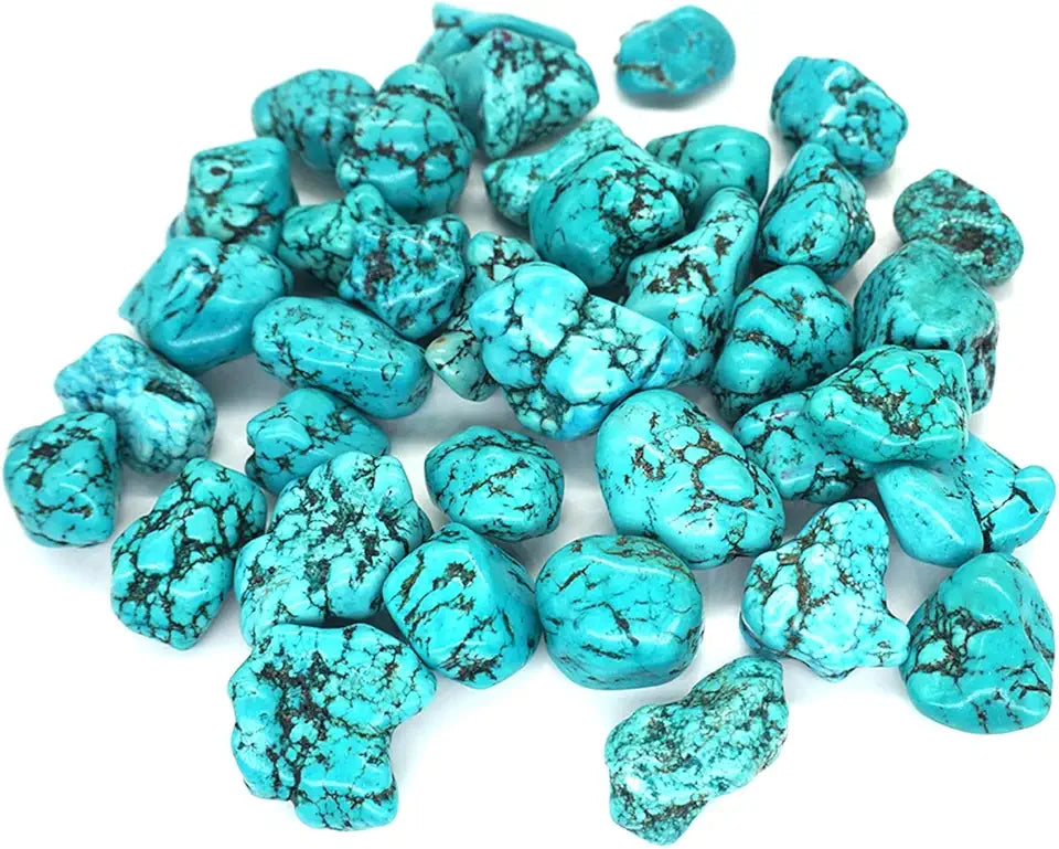 Natural White Turquoise Green Tumbled Irregular Stone 50g K243