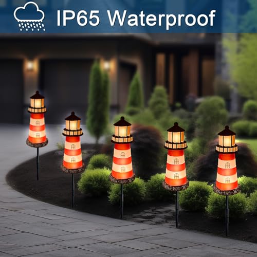 5 Pack Solar Garden Lights Outdoor Waterproof Red T834