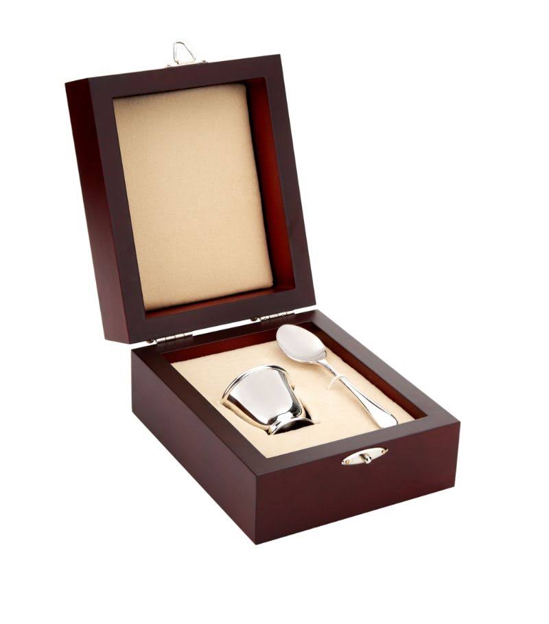 Silver Sterling Silver Egg Cup and Spoon in Presentation Case N15199