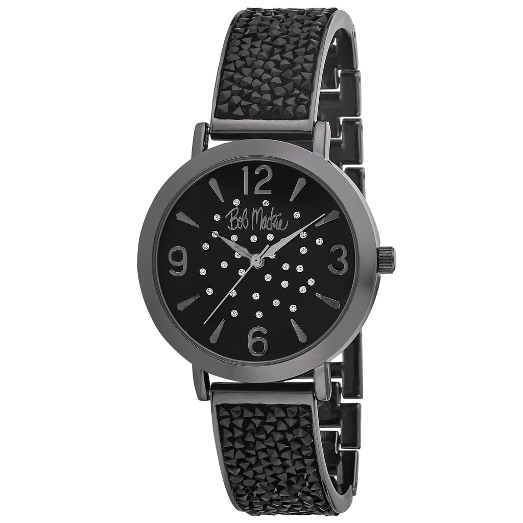 Black Iridescent Bangle Watch with Bracelet Set D67685