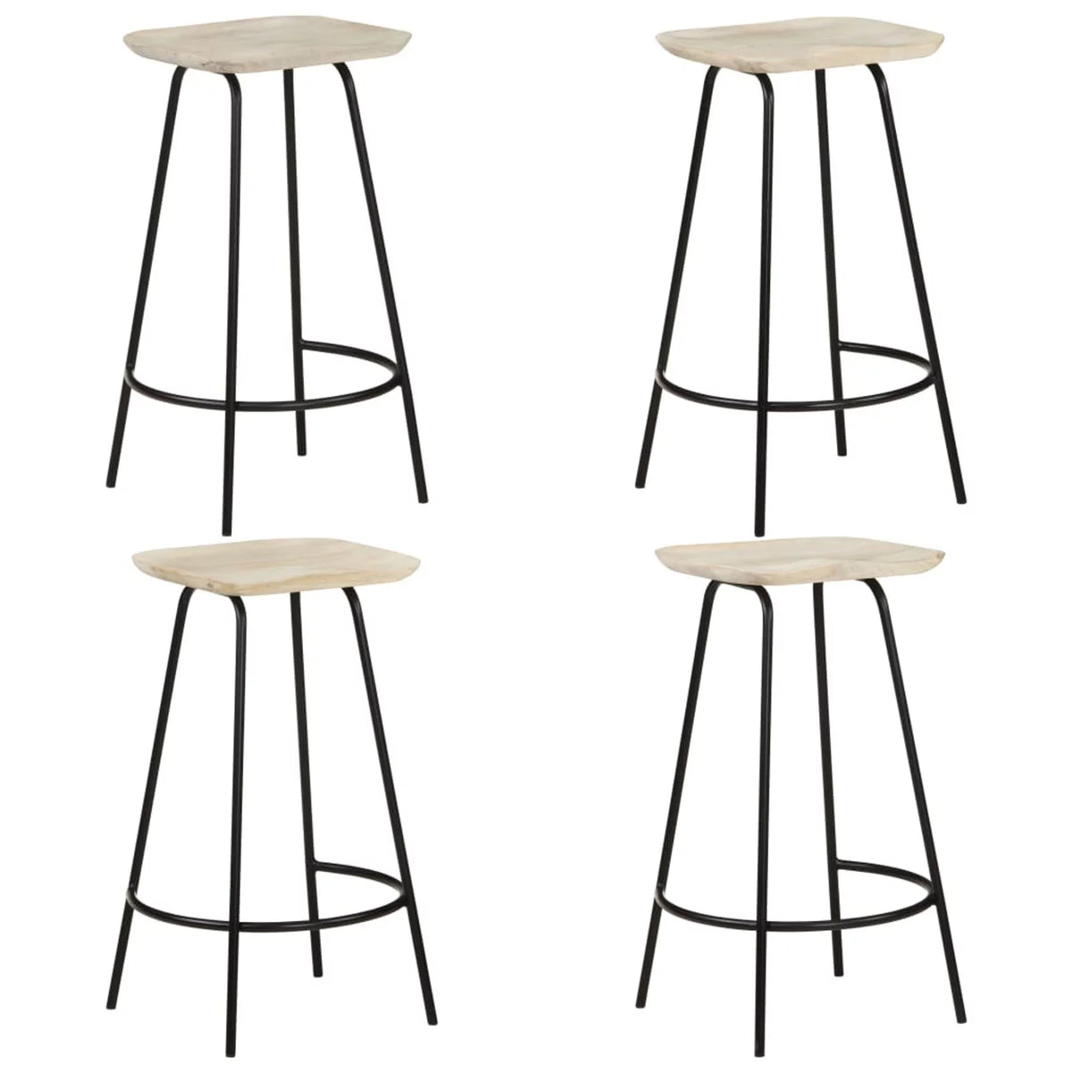 Solid Mango Wood Bar Stools 4 pcs K428633