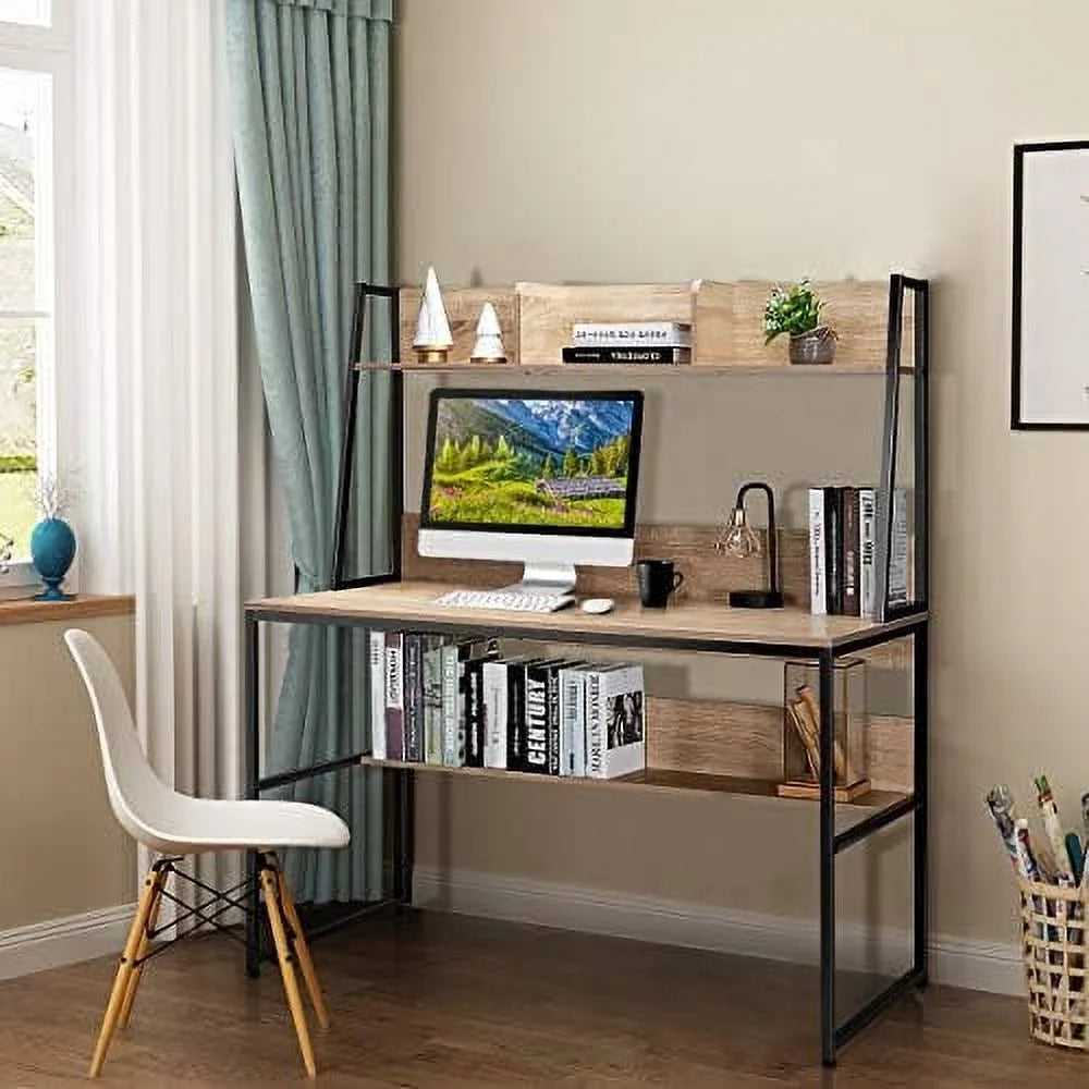 Computer Desk with Hutch & Bookshelf 47 Inches F73658