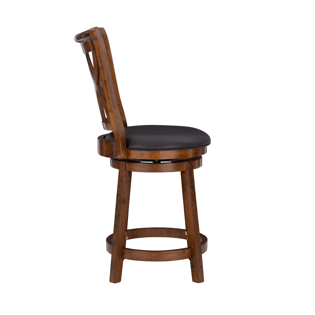 Rustic Oak Swivel Counter Stool S246536