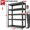 5-Shelf Heavy Duty Adjustable Metal Shelving Unit Black Q407