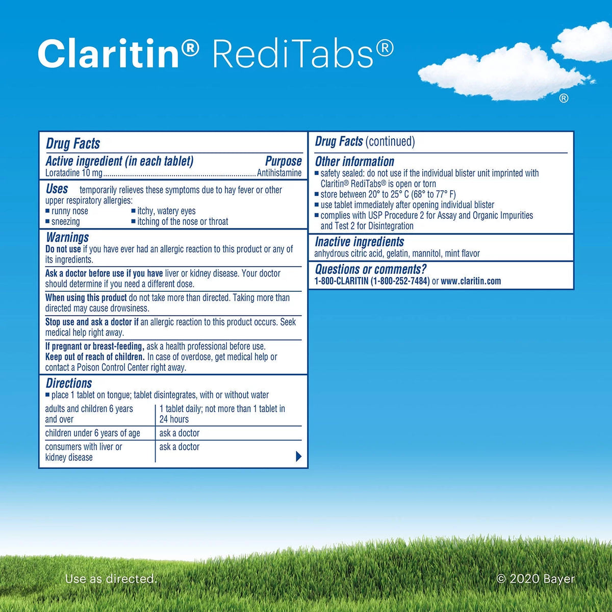 Non-Drowsy Allergy Antihistamine RediTabs, Loratadine 10 mg, 70 Count T171041