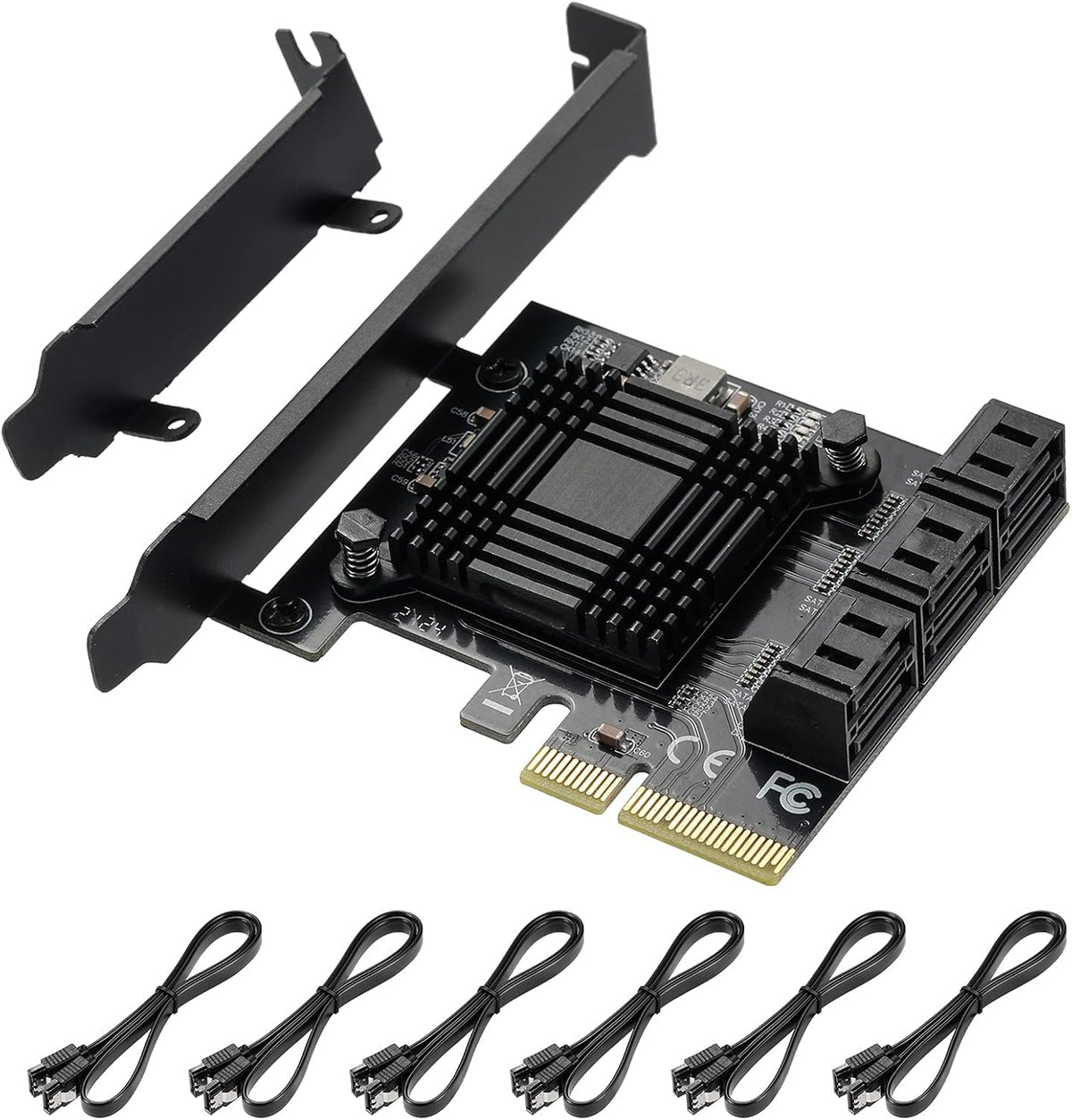 PCIE to SATA 3.0 6 Gbps Controller with 6 SATA Cables L873