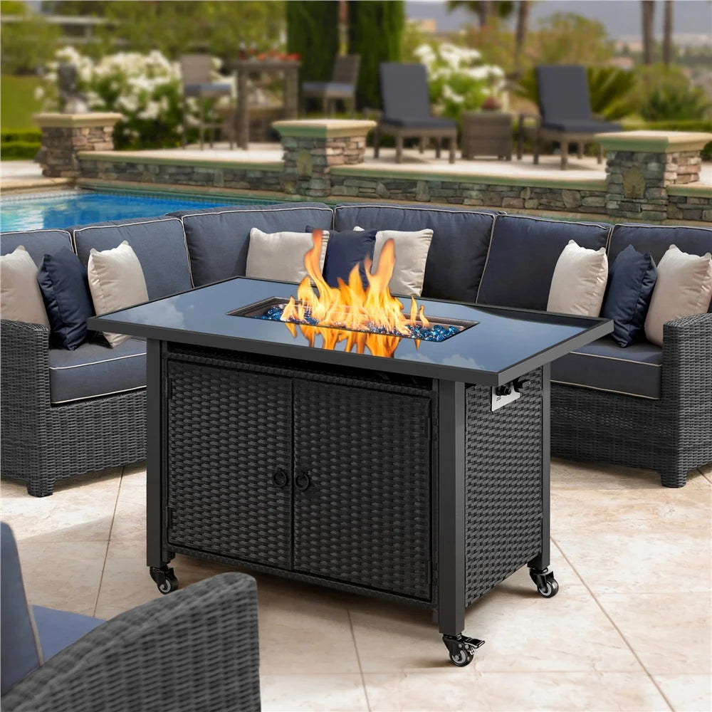 Black Propane Fire Pit Table N78242