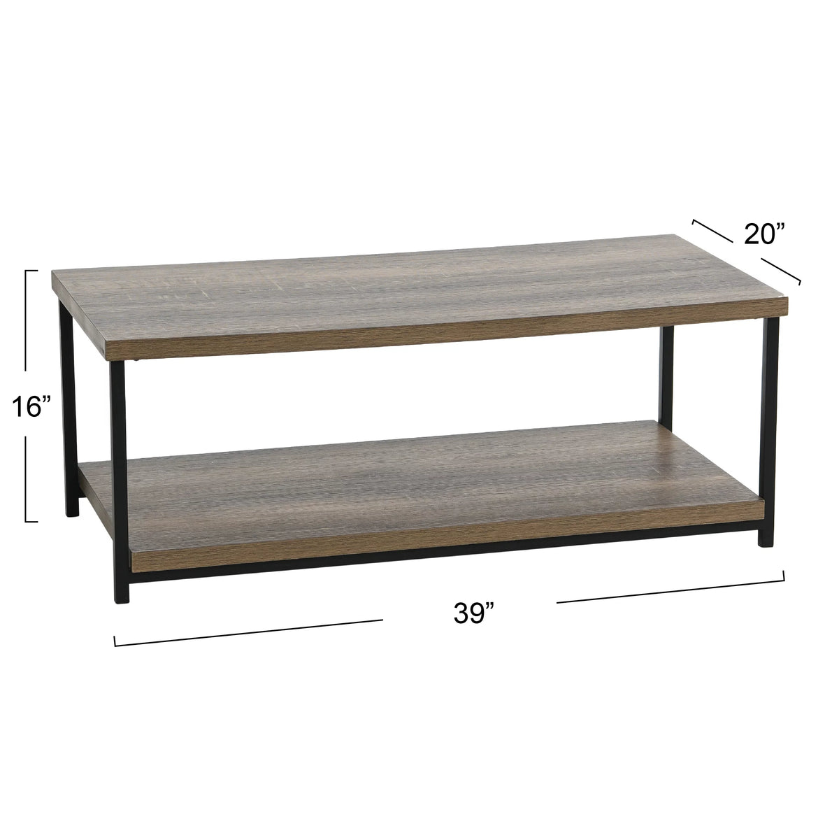 Brown Coffee Table with Storage Shelf V1695