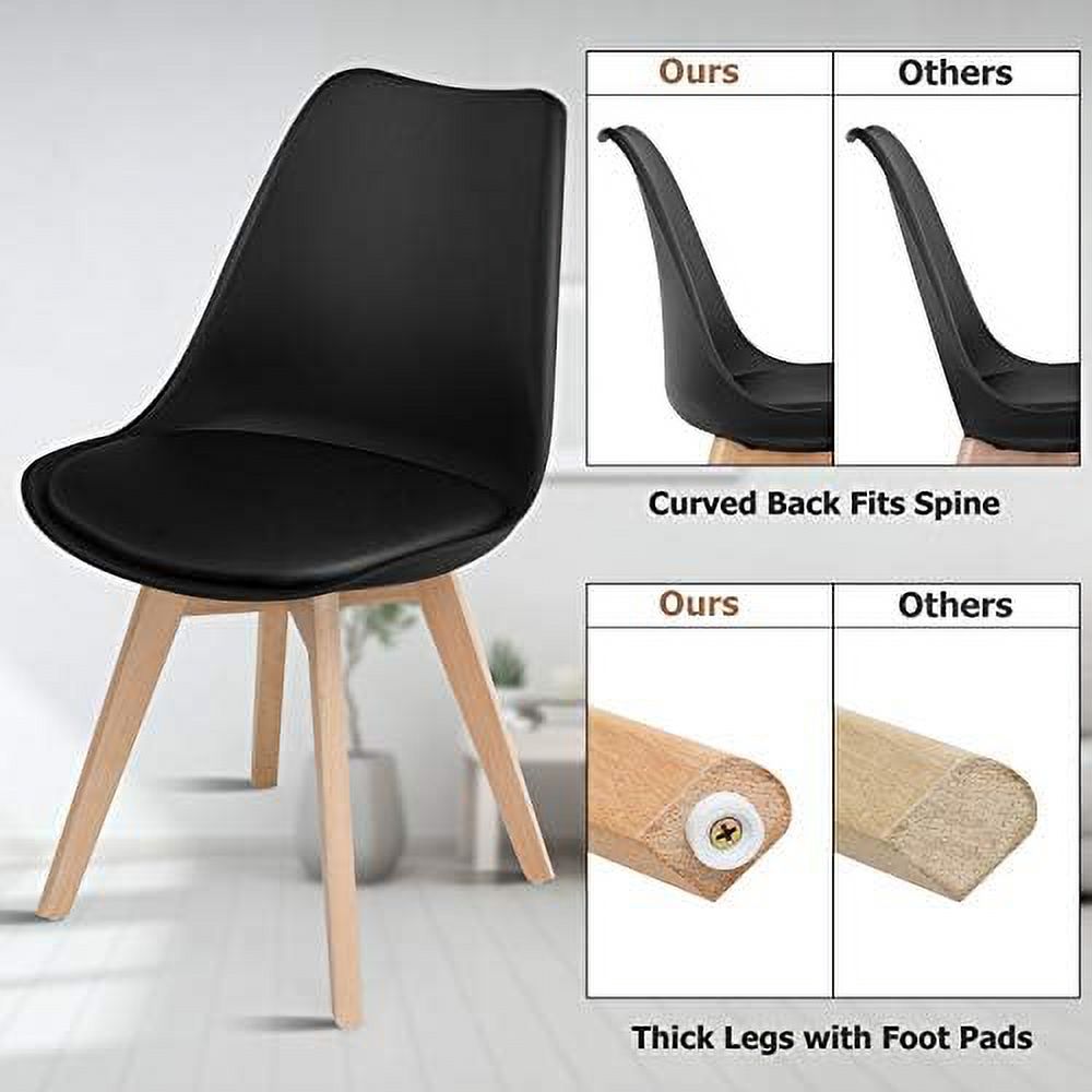 Set of 4 Upholstered Dining Chairs with Solid Wood Legs G755