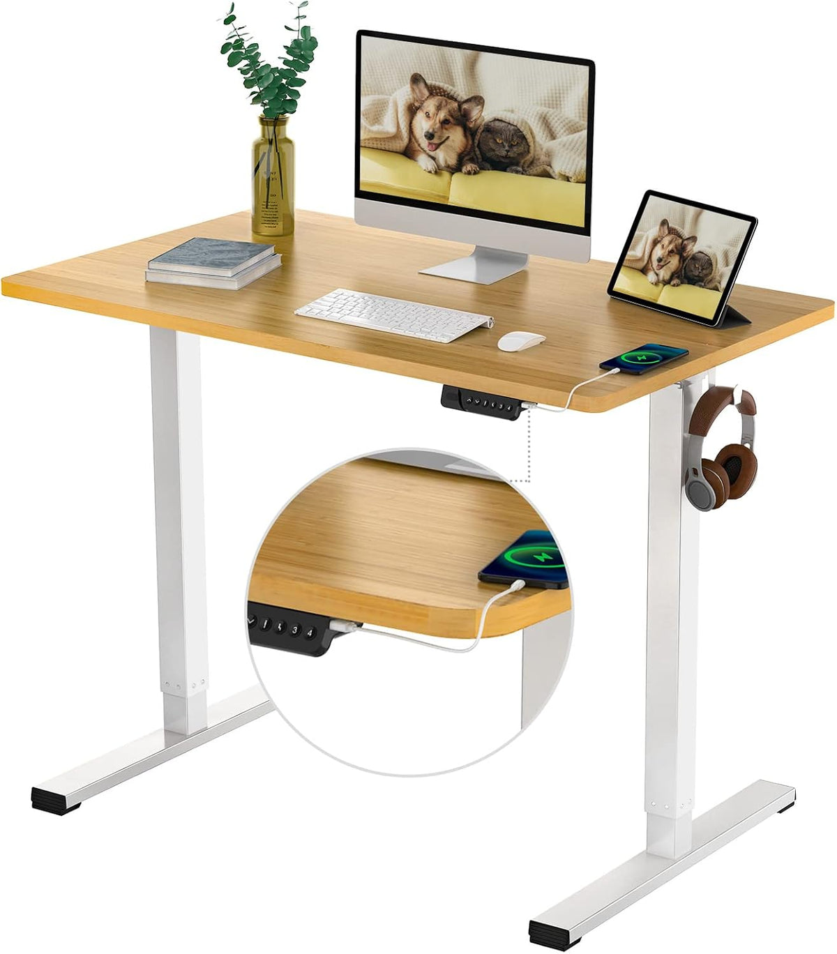 48 x 24 Inches Electric Stand Up Desk with Memory Controller D211