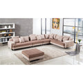 Light Brown Microfiber Sectional Chaise L232