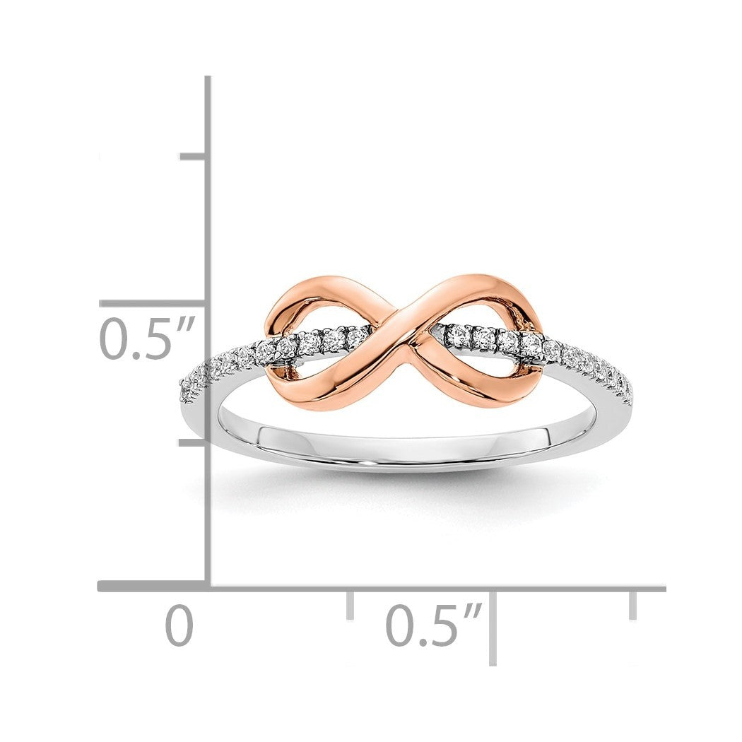 10k Two Tone Gold Diamond Ring Size 7.00 V56819