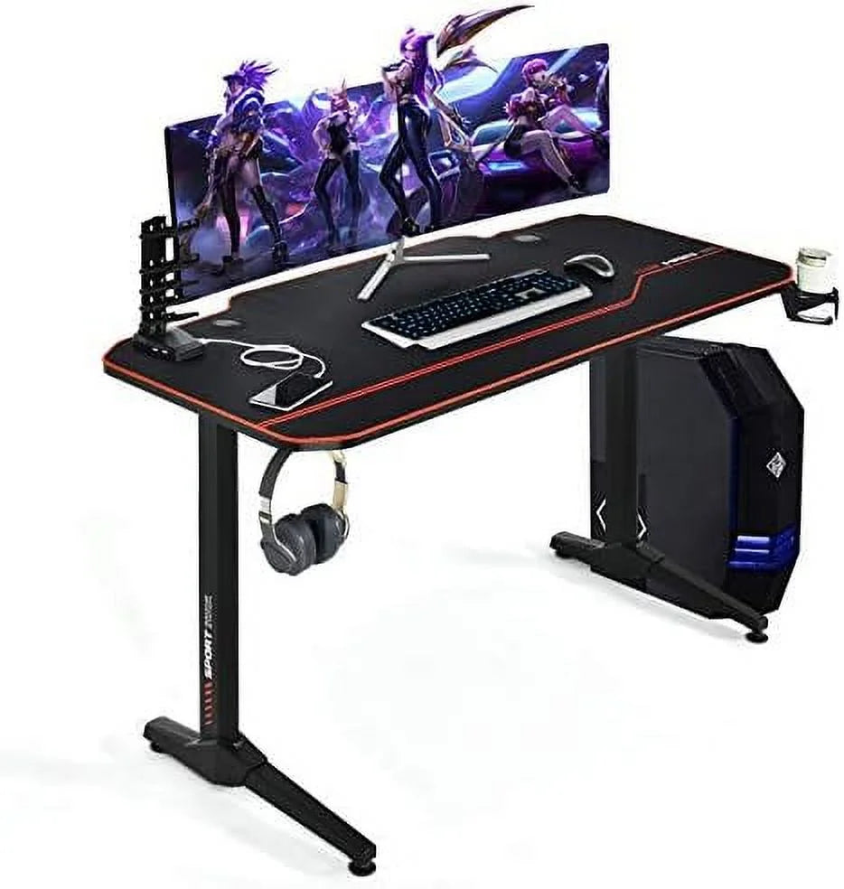 55 Inch Gaming Desk with Mouse Pad O873