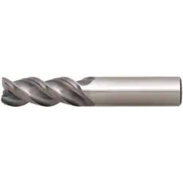 1/2x22 Diam 3 Flute Solid Carbide Corner Radius End Mill - TiCN Finish S49510