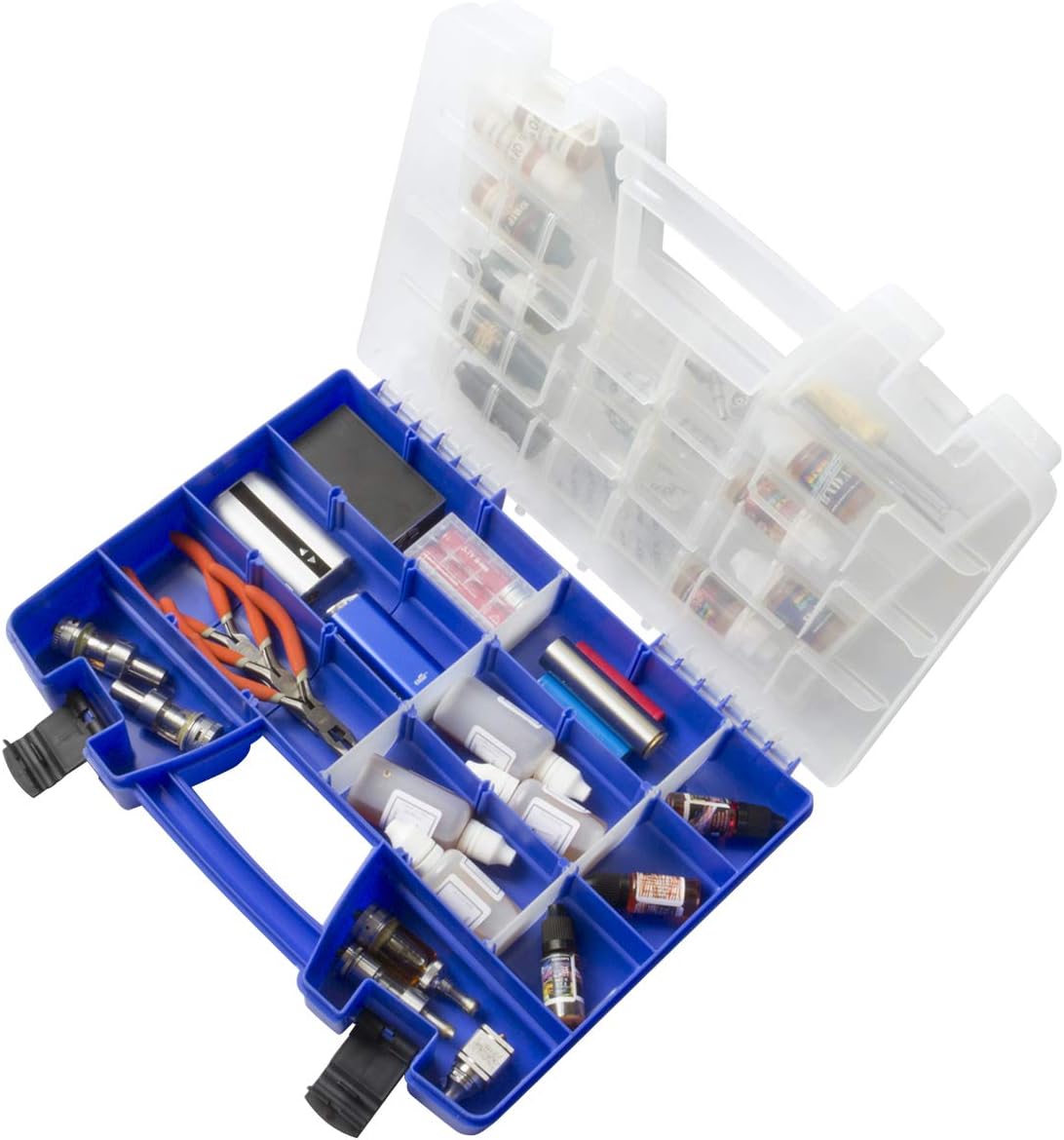 Multi Compartment Hardware and Crafts Portable Organizer Storage Case, Blue Pack of 2 B138473