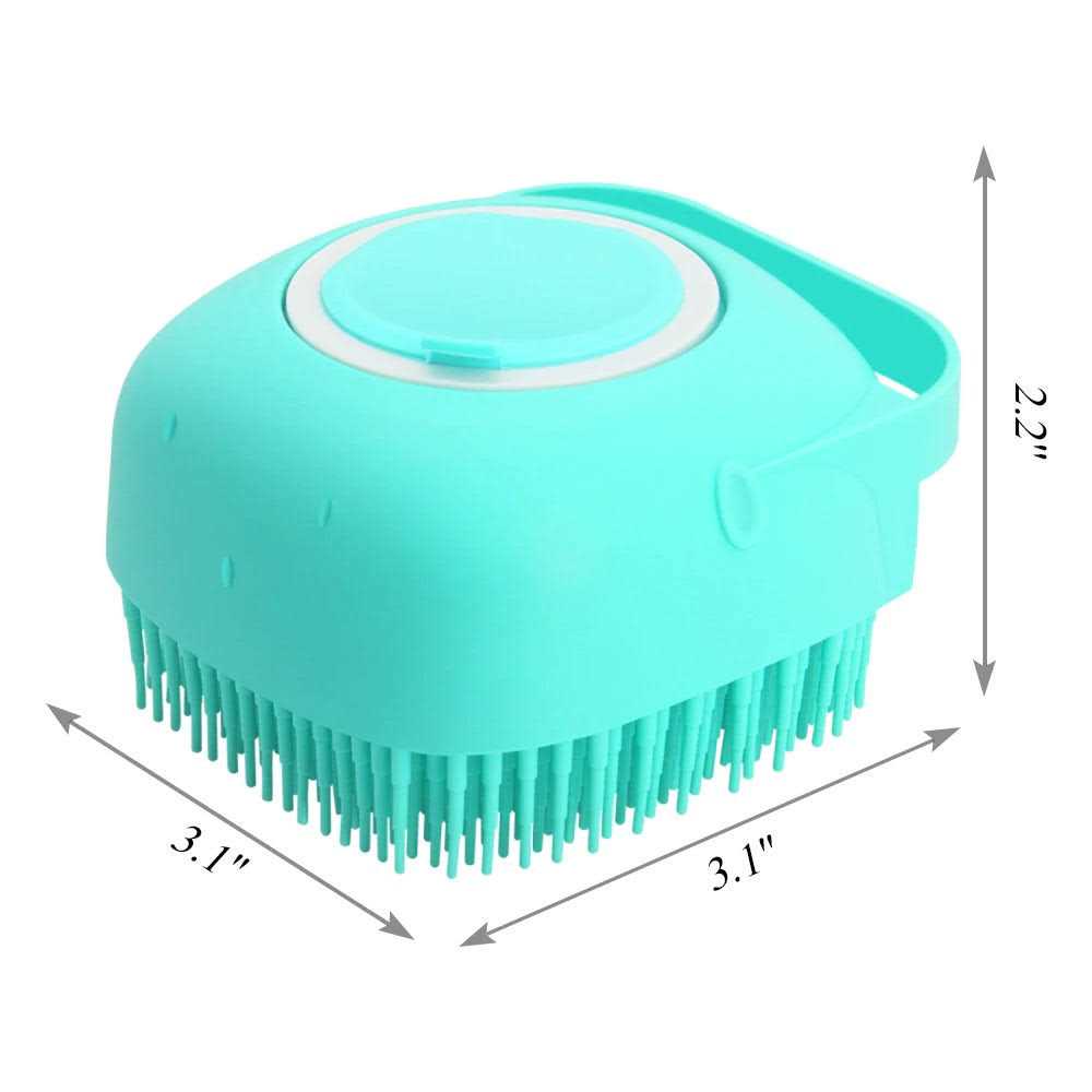 Dog Bath Brush Shampoo Dispenser Soft Silicone Brush Q286030