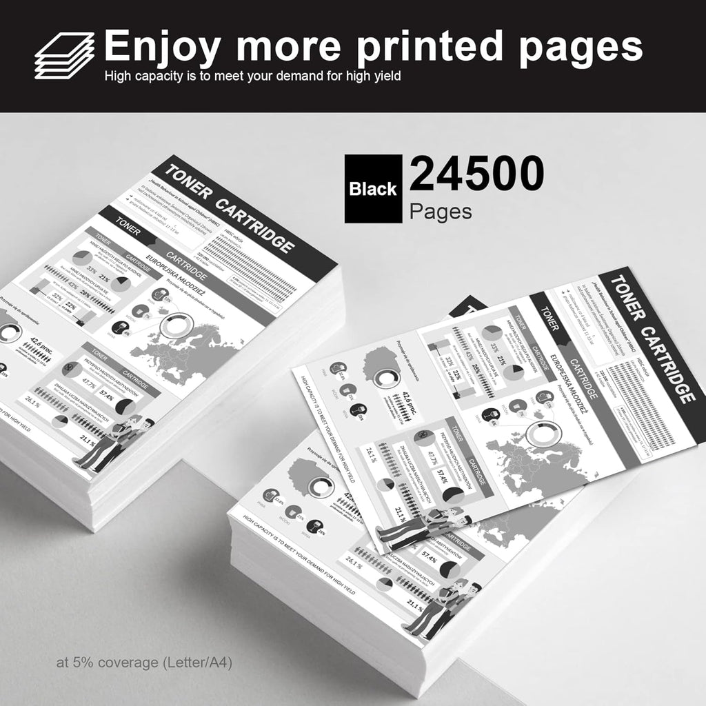 3 Pack Black Toner Cartridge for HP Printers I634
