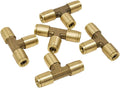 Brass Push to Connect Union Tee Air Brake Tube Fitting, 1/4" Tube OD (5 Pack) P5658