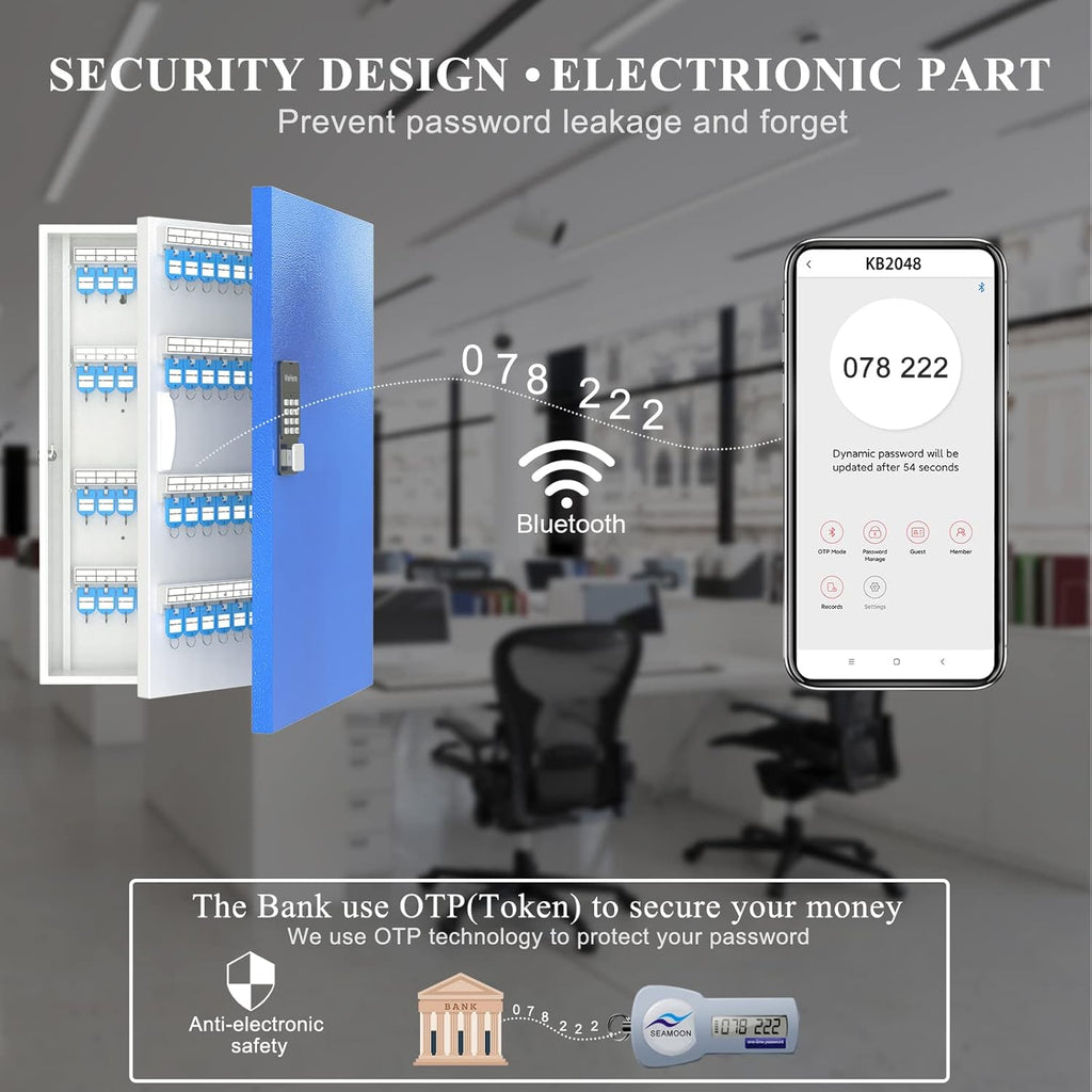 Smart Lock Key Box Wall Mount Metal Key Cabinet T621598