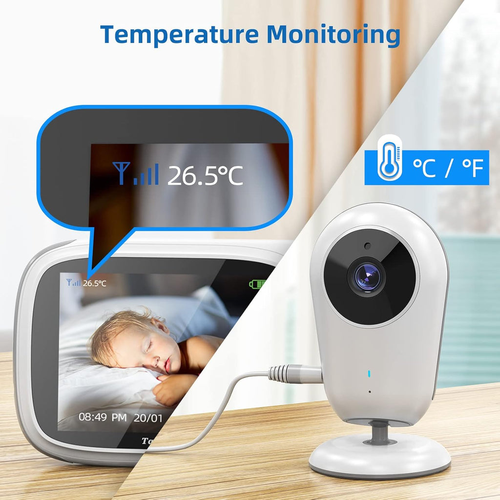 Baby Monitor with Camera and Audio, No WiFi, 2-Way Talk-Back, Infrared Night Vision F99282
