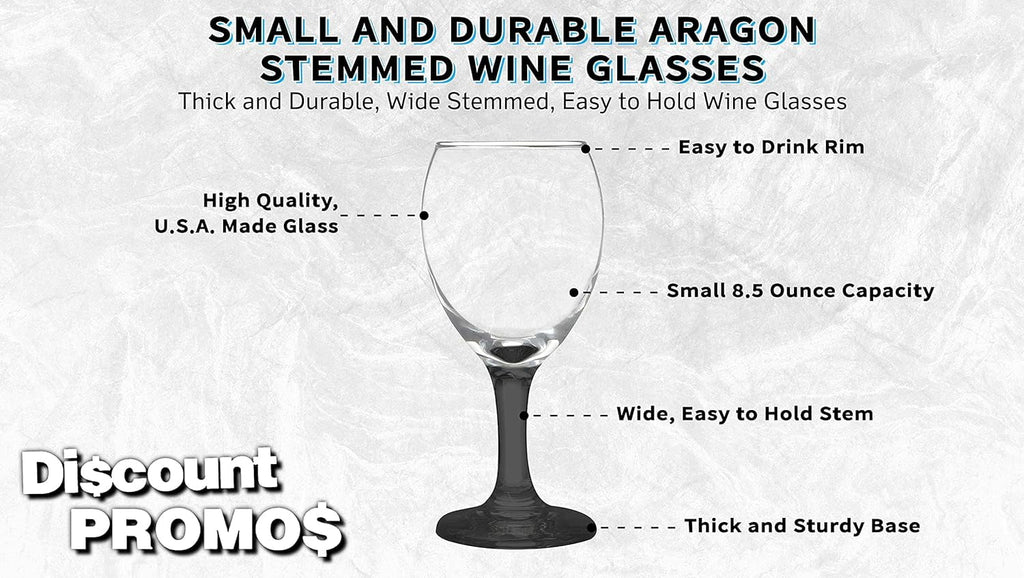 Black 8.5 Oz Wine Glasses Set O456