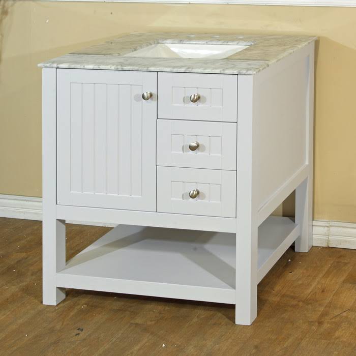 29 in. White Single Sink Vanity Cabinet Q8556