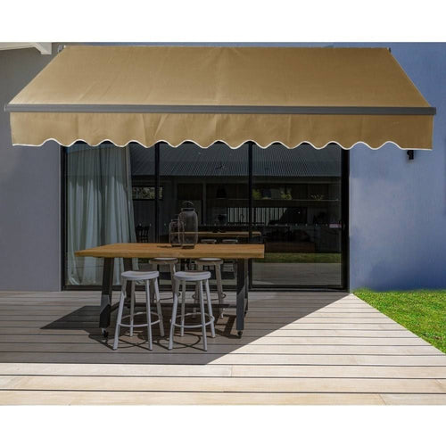 10 x 8 ft. Black Retractable Patio Canopy Awning X757175