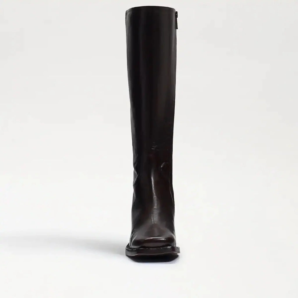 Dark Brown Washed Leather Square Toe Western Boot G125