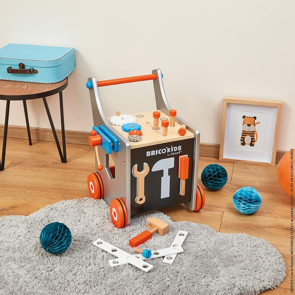 Magnetic Wood Tool Cart with 26 Accessories N7588