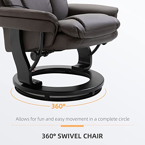 Black PU Leather Massage Recliner Chair with Ottoman F77009