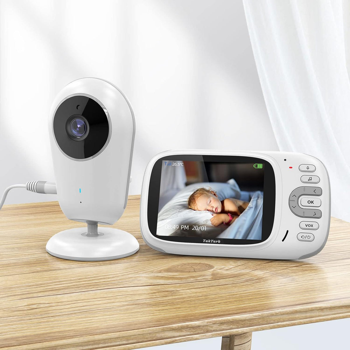 Baby Monitor with Camera and Audio, No WiFi, 2-Way Talk-Back, Infrared Night Vision F99282