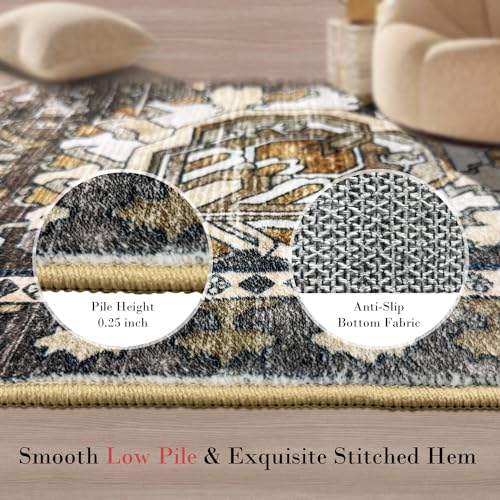 Washable Stain & Water Resistant Non-Slip Area Rug 6' x 9' S187999