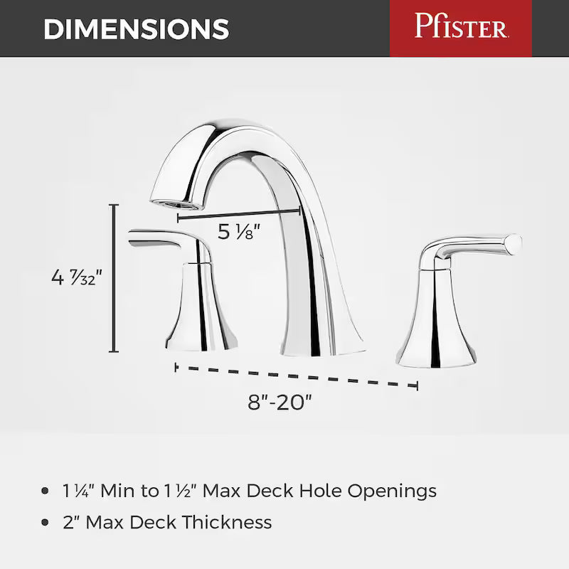 8 in. Widespread Double Handle Bathroom Faucet in Polished Chrome J743002