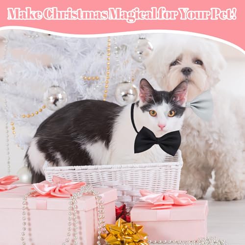 120 Pcs Dog Bow Ties with Adjustable Collar, 14 Colors F398
