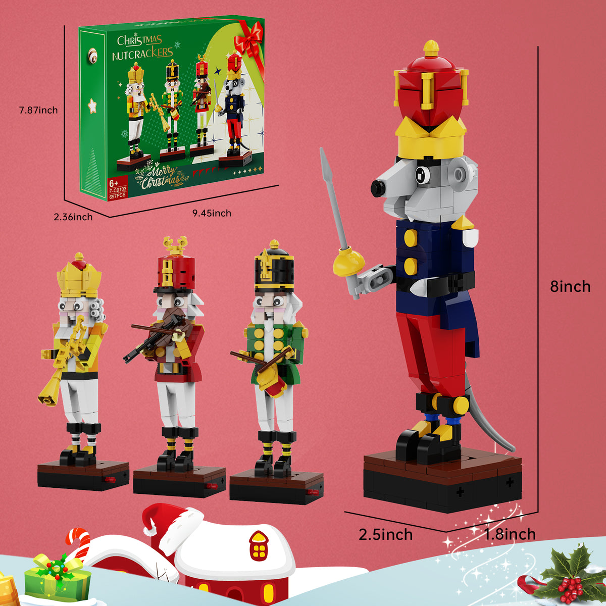 697 Pcs Christmas Building Kit S187
