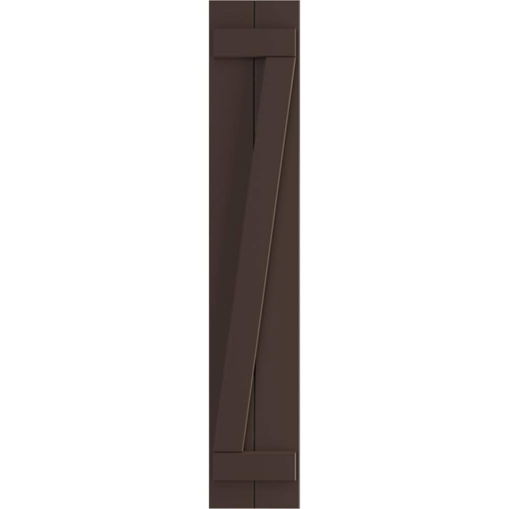 10 3/4x22W x 46x22H PVC Board-n-Batten Shutters with Z-Bar, Raisin Brown G293005