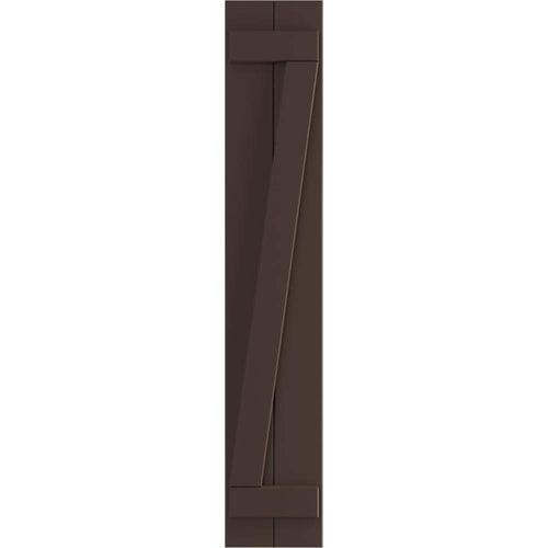 10 3/4x22W x 46x22H PVC Board-n-Batten Shutters with Z-Bar, Raisin Brown G293005