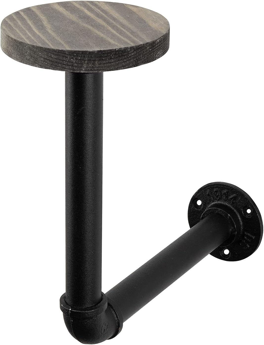 Rustic Brown Wood Hat Rack with Industrial Metal Wall Mounted Bracket Pack of 2 G981