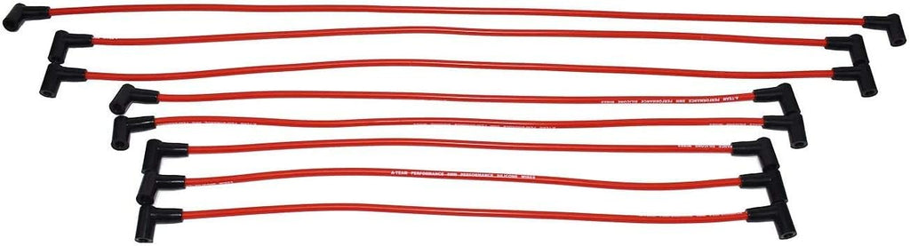 Red 8.0mm Spark Plug Wires & 45K Volt Coil for Chevy SBC O66330