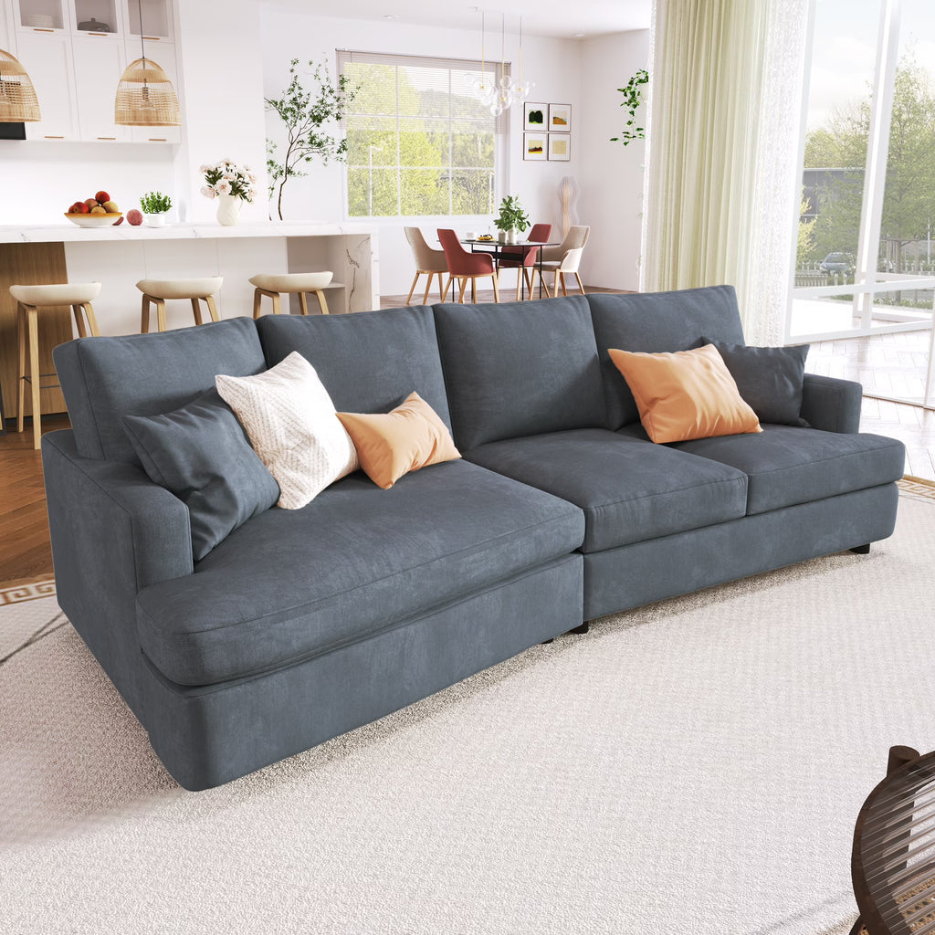 3 Seat Sofa with Removable Cushions and 2 Pillows E380