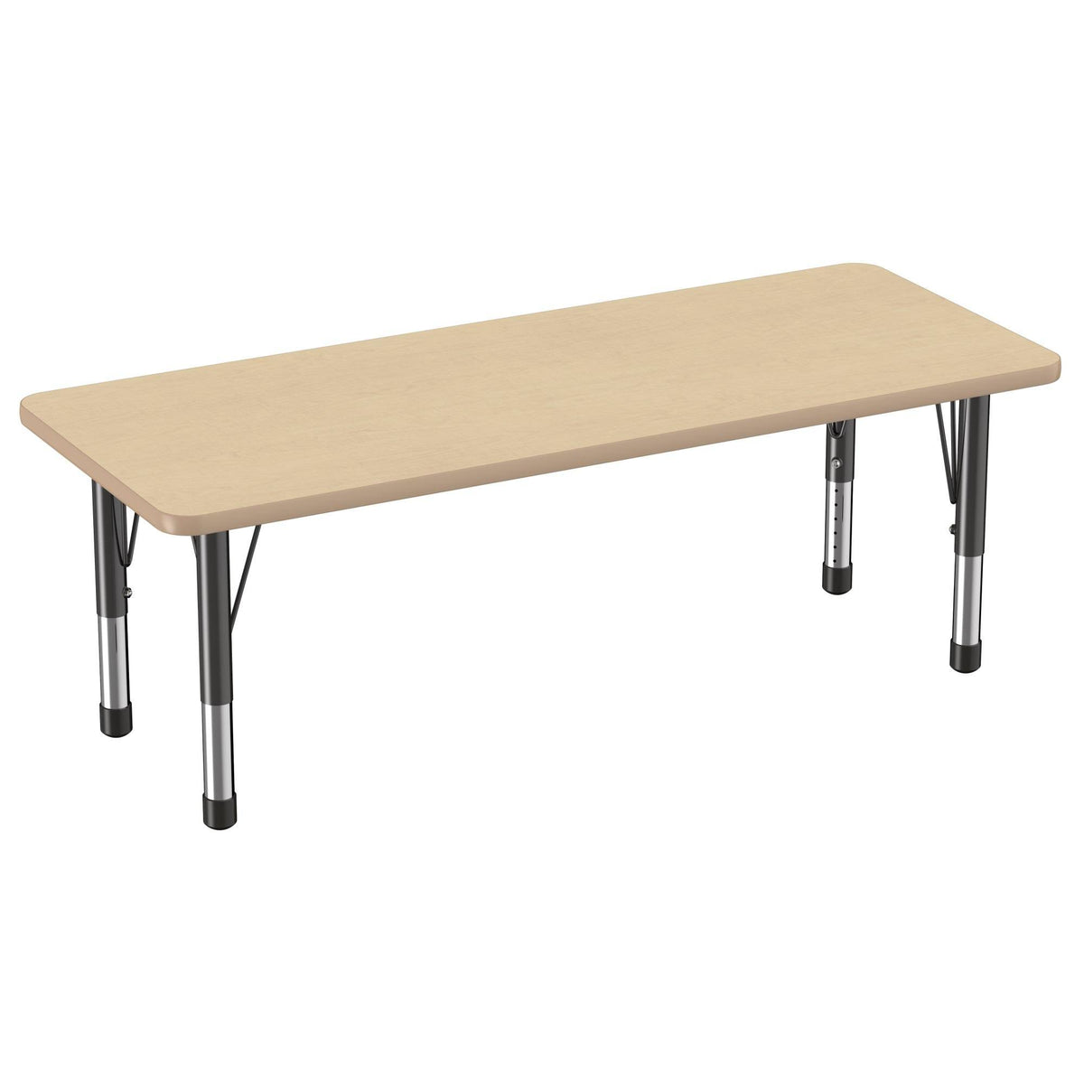 Maple Rectangle T-Mold Adjustable Activity Table with Chunky Leg Y49804