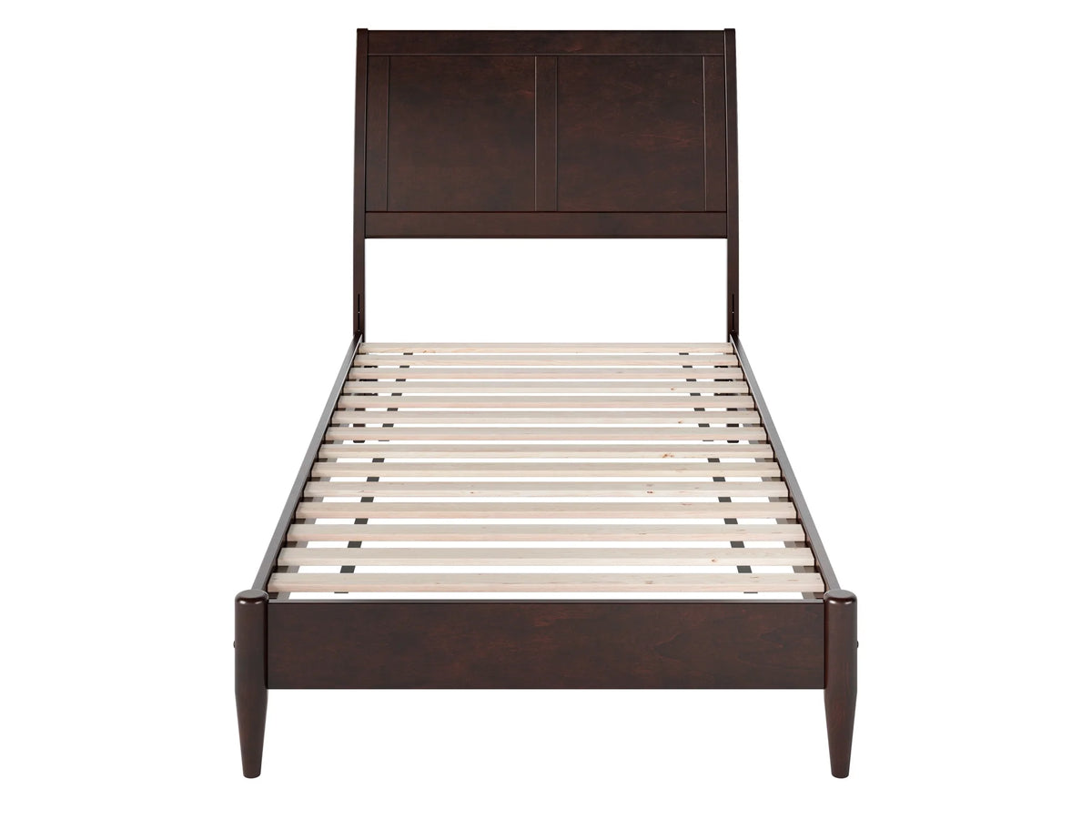 Twin XL Espresso Solid Wood Platform Bed L5764