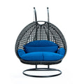 Blue Wicker Hanging Egg-Shaped Swing Chair N972268