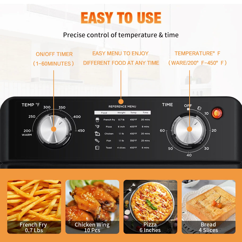 10QT Black Air Fryer Toaster Oven Z7330