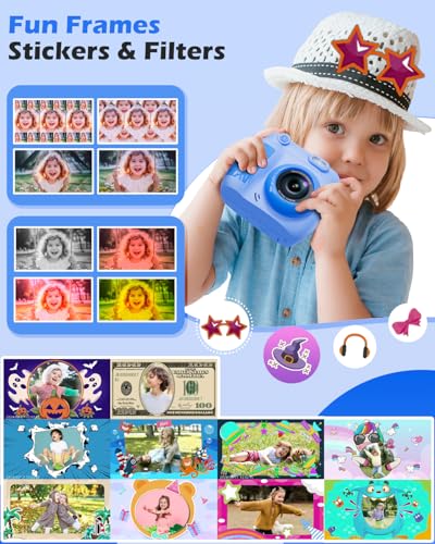 Instant Print Kids Camera with 3 Rolls Printing Paper Green K241298