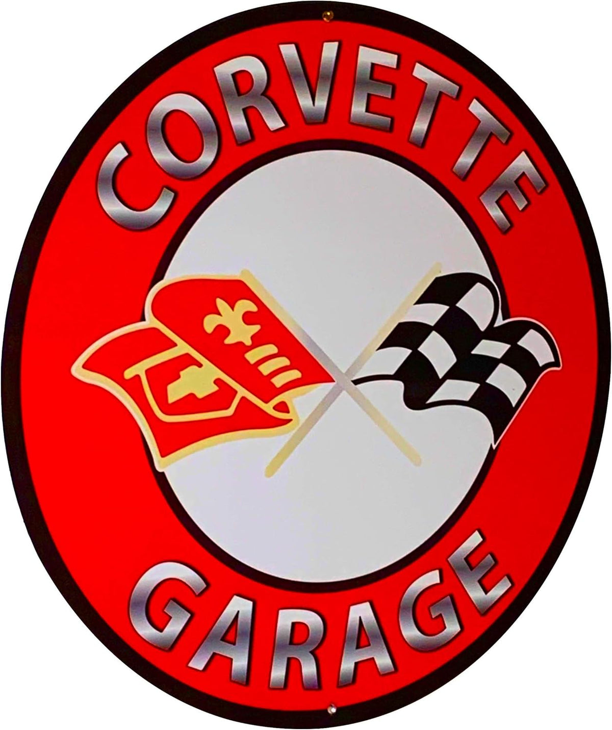 Vintage Red Aluminum Garage Sign Pack of 2 G39682