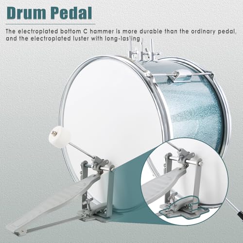 Kids 3 Piece Drum Set with Adjustable Throne, Cymbal, Pedal, Drumsticks G495
