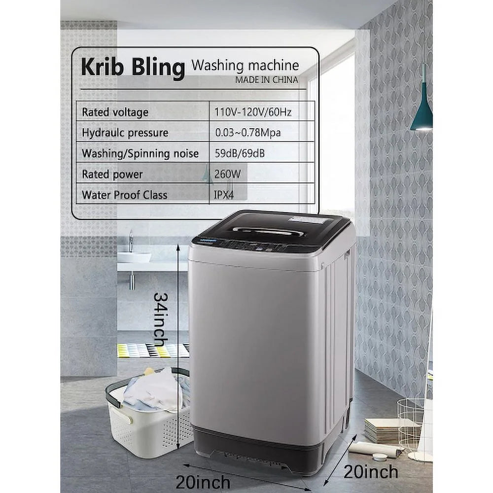 17.7 lbs Portable Compact Washing Machine with Drain Pump P9601